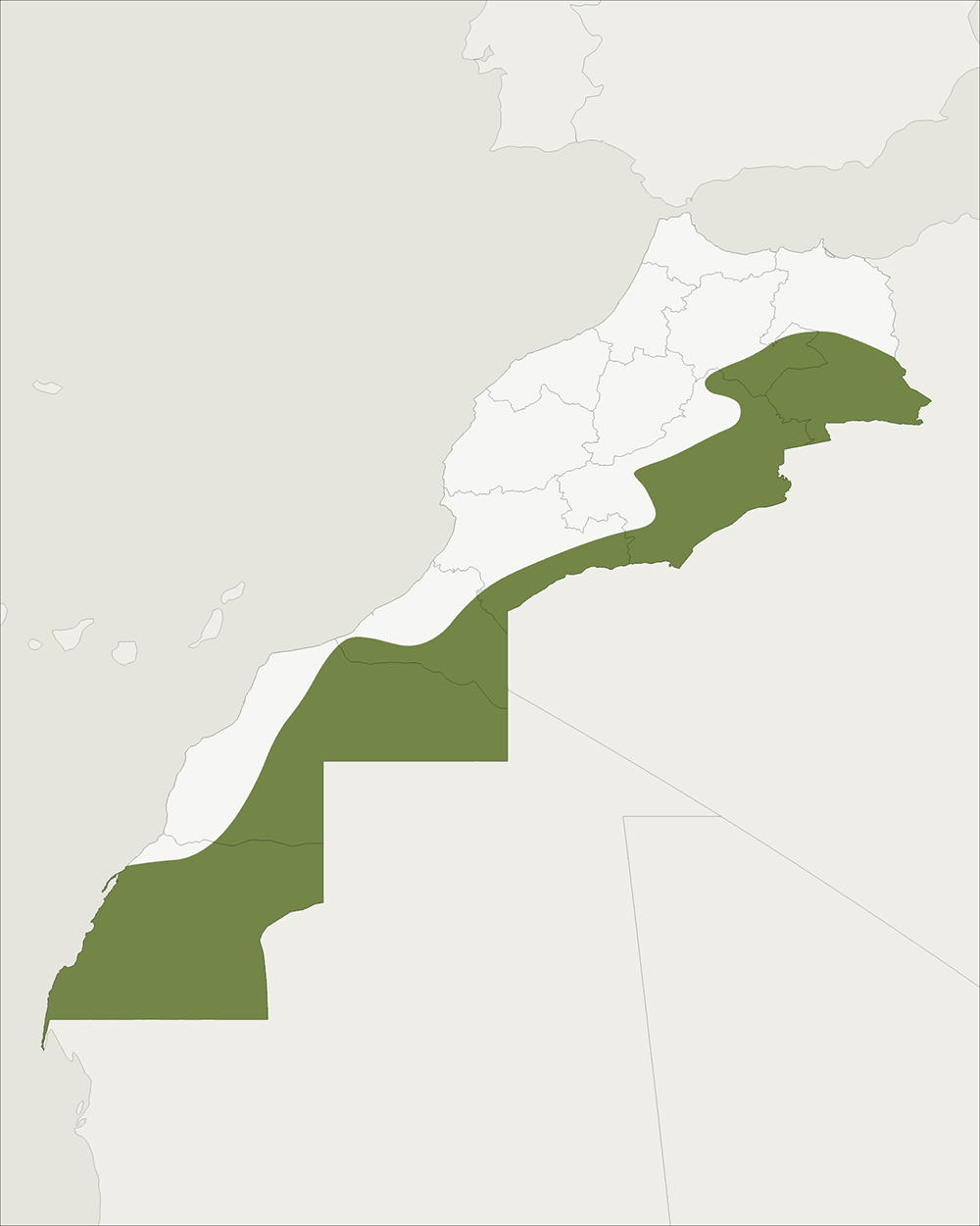 Distribution map of Desert Monitor in Morocco